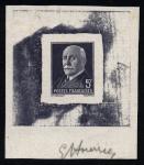 France_1941_Yvert_524a-Scott_450_unadopted_5f_Petain_dark-grey_typo_AP