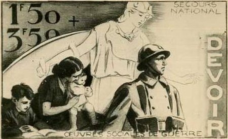 France_1942_Yvert_585b-Scott_B159_unadopted_1f50_+_3f50_Devoir_Oeuvres_sociales_armee_PHOTO-MAQ_detail
