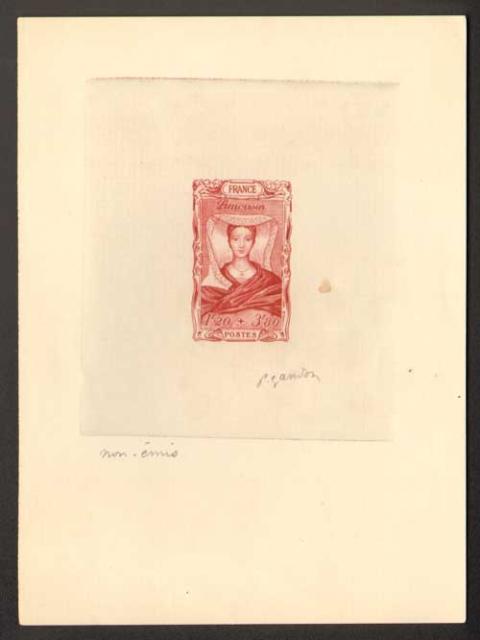 France_1944_Yvert_594a-Scott_B168a_unadopted_1f20_+_3f80_Limousin_red_ab_AP