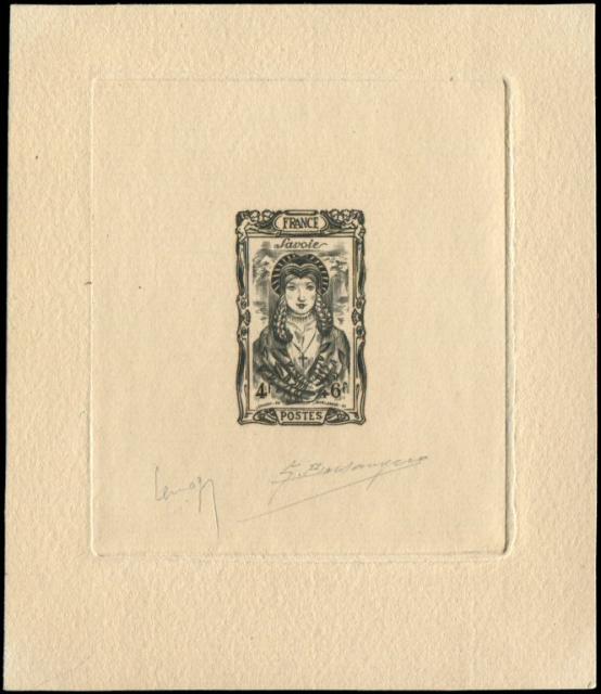 France_1944_Yvert_597a-Scott_B171_unadopted_4f_+_6f_Savoie_black_c_AP