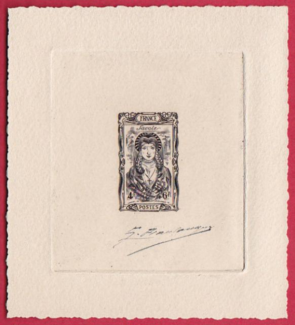 France_1944_Yvert_597a-Scott_B171_unadopted_4f_+_6f_Savoie_black_e_AP