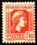 France_1944_Yvert_641-Scott_488_2f40_Marianne_Alger_litho_b_IS
