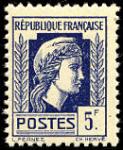 France_1944_Yvert_645-Scott_492_5f_Marianne_Alger_litho_b_IS