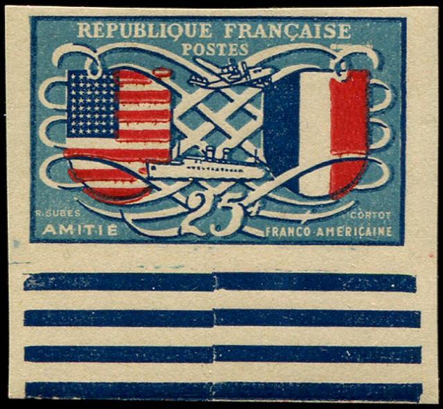 France_1949_Yvert_840a-Scott_622a_unadopted_Amitie_FR-USA_ground_blue_typo_c_ESS