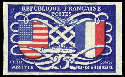 France_1949_Yvert_840a-Scott_622a_unadopted_Amitie_FR-USA_ground_violet-blue_typo_b_ESS
