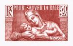 France_1937_Yvert_356a-Scott_B64_unadopted_50c_+_25c_Pour_Sauver_la_Race_red-brown_ea_AP_detail