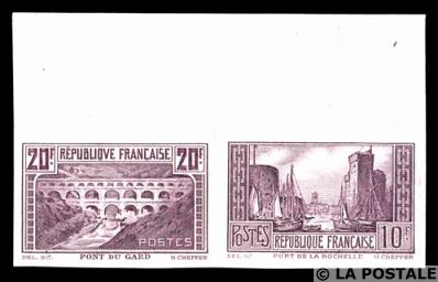 France_1929_Yvert_261_+_262-Scott_251_+_254_lilac