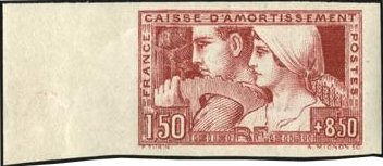 France_1928_Yvert_252-Scott_B27_red-brown_imperf_b