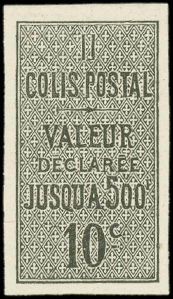 France_1892_Yvert_Colis_Postaux_1-Scott_black_litho