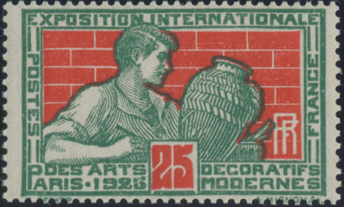 France_1924_Yvert_212-Scott_green_+_red_typo