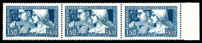 France_1928_Yvert_252-Scott_B27_blue-green_three_c