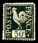 France_1934_Yvert_633c-Scott_unadopted_Coq_50c_black_typo_ESS