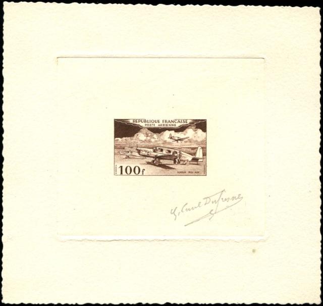 France_1953_Yvert_PA30a-Scott_C29a_unadopted_100f_Simoun_dark-brown_f_AP