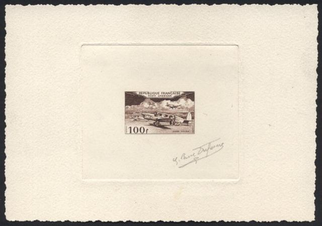 France_1953_Yvert_PA30a-Scott_C29a_unadopted_100f_Simoun_sepia_a_AP