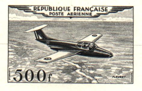 France_1953_Yvert_PA32b-Scott_C31b_unadopted_500f_Fleuret_black_b_AP_detail