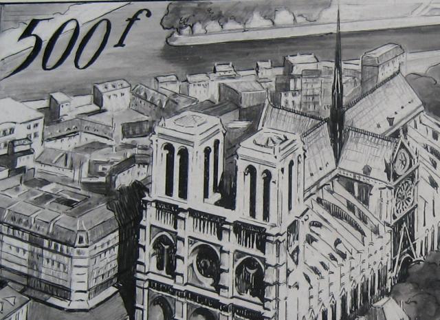 France_1949_Yvert_PA27d-Scott_C26c_unadopted_500f_Paris_MAQ_detail