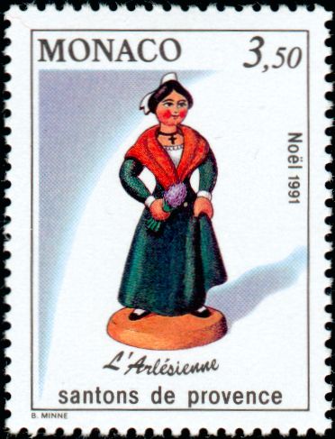 Monaco_1991_Yvert_1795-Scott_1767_Santon_de_Provence_Arlesienne_IS