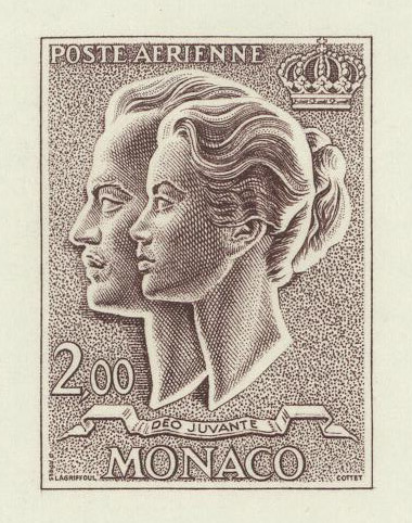 Monaco_1966_Yvert_PA87-Scott_C69_issued_Grace_and_Rainier_profile_sepia_ATP_detail_a
