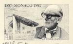 Monaco_1987_Yvert_1606a-Scott_1600_unadopted_Le_Corbusier_1er_etat_black_AP_detail