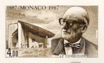 Monaco_1987_Yvert_1606a-Scott_1600_unadopted_Le_Corbusier_dark-brown_AP_detail