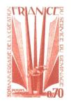 France_1975_Yvert_1854a-Scott_1454_unadopted_mine_clearance_etat_brown-red_AP_detail