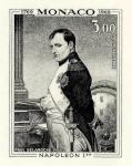 Monaco_1969_Yvert_PA94a-Scott_C76_unissued_in_TD_Napoleon_horizontal_die_without_frame_positive_black_a_AP_detail