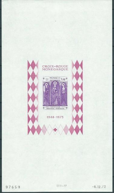 Monaco_1972_Yvert_BF7a-Scott_864_unadopted_Dolceaqua_Red_Cross_violet_hb_ESS