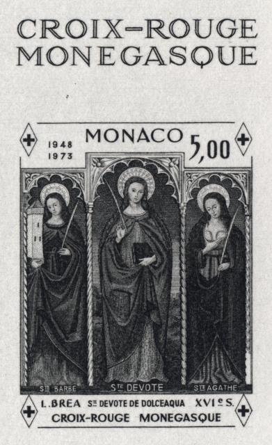 Monaco_1972_Yvert_BF7a-Scott_864_unadopted_Dolceaqua_Red_Cross_black_aa_AP_detail