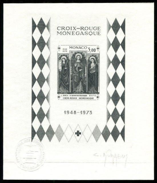Monaco_1972_Yvert_BF7a-Scott_864_unadopted_Dolceaqua_Red_Cross_black_cb_AP