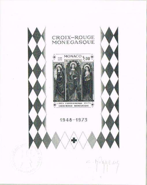 Monaco_1972_Yvert_BF7a-Scott_864_unadopted_Dolceaqua_Red_Cross_black_eb_AP