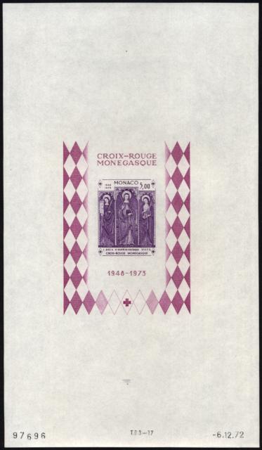 Monaco_1972_Yvert_BF7a-Scott_864_unadopted_Dolceaqua_Red_Cross_violet_fa_ESS