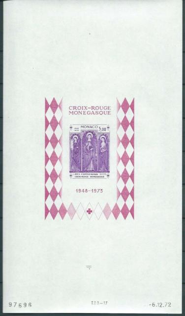 Monaco_1972_Yvert_BF7a-Scott_864_unadopted_Dolceaqua_Red_Cross_violet_fb_ESS