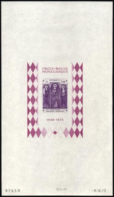 Monaco_1972_Yvert_BF7a-Scott_864_unadopted_Dolceaqua_Red_Cross_violet_ha_ESS