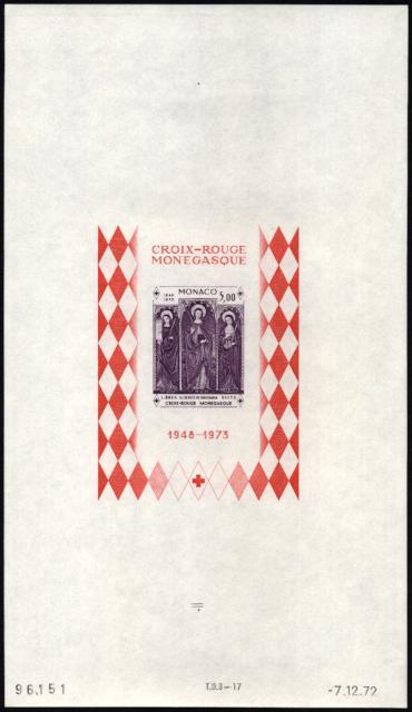 Monaco_1972_Yvert_BF7a-Scott_864_unadopted_Dolceaqua_Red_Cross_dark-violet_da_ESS