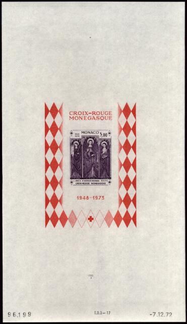 Monaco_1972_Yvert_BF7a-Scott_864_unadopted_Dolceaqua_Red_Cross_dark-violet_f_ESS