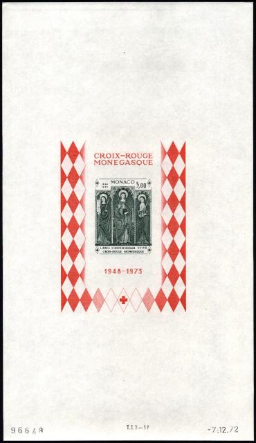 Monaco_1972_Yvert_BF7a-Scott_864_unadopted_Dolceaqua_Red_Cross_dark-green_a_ESS