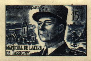 France_1952_Yvert_920b-Scott_675b_unadopted_Marechal_de_Lattre_Type_II_blue_1122_Lx_CP_detail