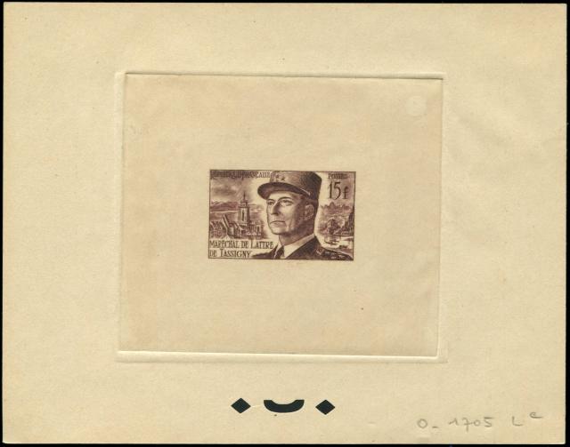 France_1952_Yvert_920b-Scott_675b_unadopted_Marechal_de_Lattre_Type_II_brown_1705_Lc_ATP