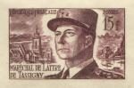 France_1952_Yvert_920b-Scott_675b_unadopted_Marechal_de_Lattre_Type_II_brown_1717_Lx_b_CP_detail