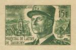 France_1952_Yvert_920b-Scott_675b_unadopted_Marechal_de_Lattre_Type_II_green_1312_Lx_b_ATP_detail_a
