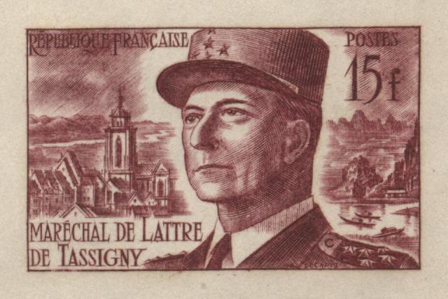 France_1952_Yvert_920b-Scott_675b_unadopted_Marechal_de_Lattre_Type_II_lilac_1515_Lx_ATP_detail