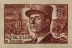 France_1952_Yvert_920b-Scott_675b_unadopted_Marechal_de_Lattre_Type_II_red_1417_Lx_ba_CP_detail