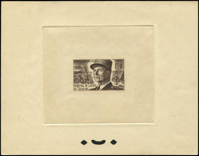 France_1952_Yvert_920b-Scott_675b_unadopted_Marechal_de_Lattre_Type_II_sepia_a_ATP