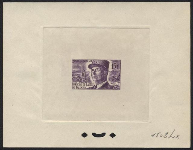 France_1952_Yvert_920b-Scott_675b_unadopted_Marechal_de_Lattre_Type_II_violet_1502_Lx_aa_ATP