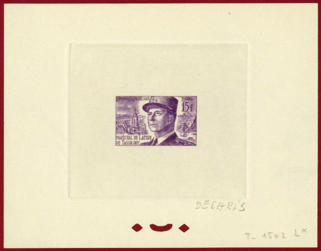 France_1952_Yvert_920b-Scott_675b_unadopted_Marechal_de_Lattre_Type_II_violet_1502_Lx_c_ATP