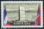 France_1952_Yvert_922a-Scott_677_unissued_Narvik_Battle_US