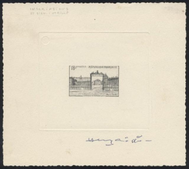 France_1952_Yvert_939a-Scott_686_unadopted_Versailles_signature_Utrillo_black_aa_AP