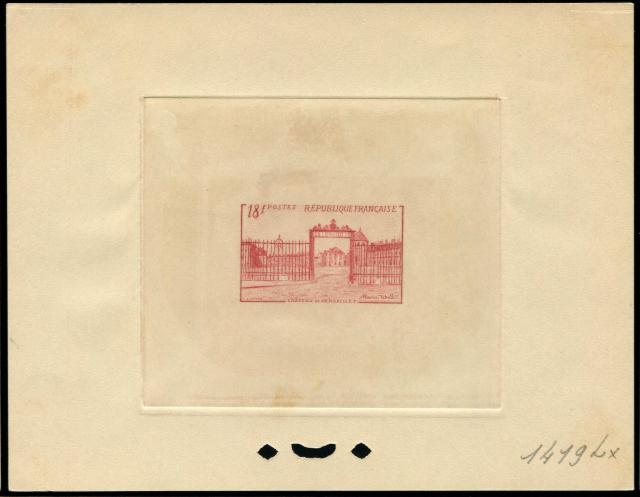 France_1952_Yvert_939a-Scott_686_unadopted_Versailles_signature_Utrillo_red_1419_Lx