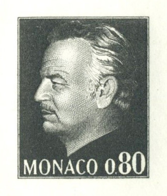 Monaco_1972_Yvert_993b-Scott_934_unadopted_without_inscription_80c_Prince_Rainier_III_black_a_AP_detail
