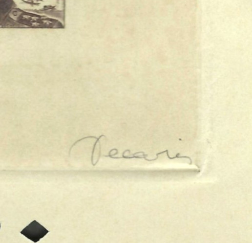 France_1952_Yvert_920b-Scott_675b_unadopted_Marechal_de_Lattre_Type_II_sepia_ab_ATP_signed_detail_b
